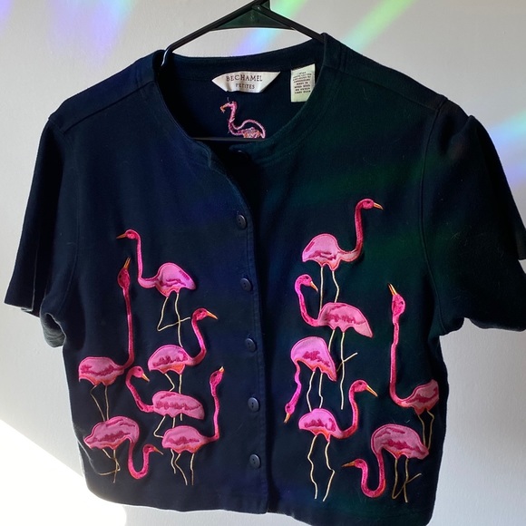 Vintage Flamingo Button Up - Picture 3 of 4